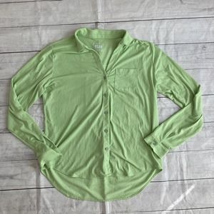 Womens Stio Collared Button Up Green Divide Long Sleeve Shirt XL